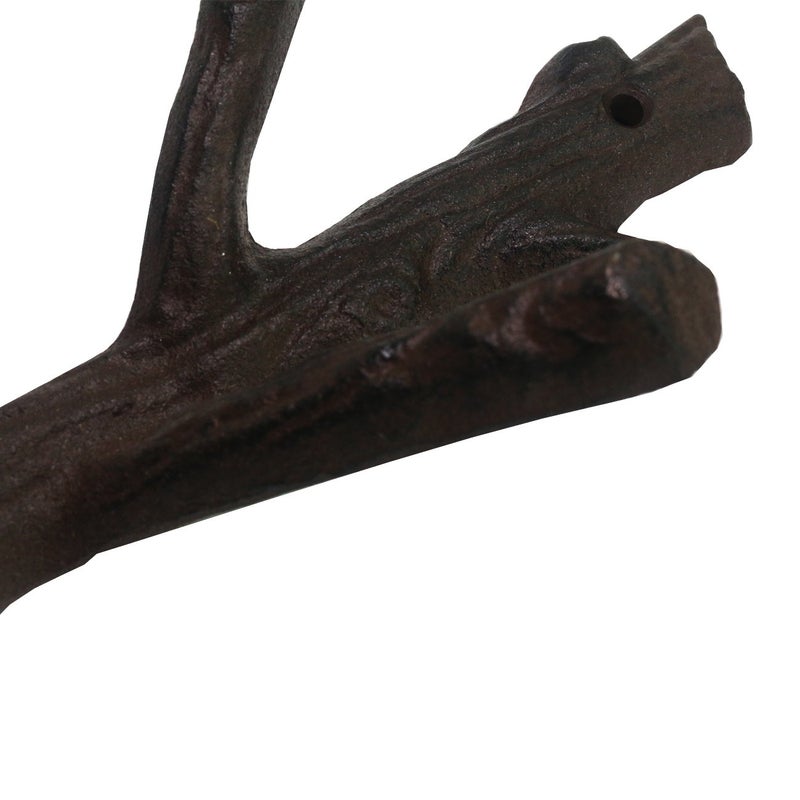 Ogrmar 2 Pcs Decorative Branch Cast Iron Wall Hooks/Hanger/Heavy Duty Home Storage Rack (Brown) - Image 2